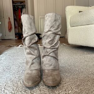 Marc Fisher Women's Beige Suede Slouch Boots